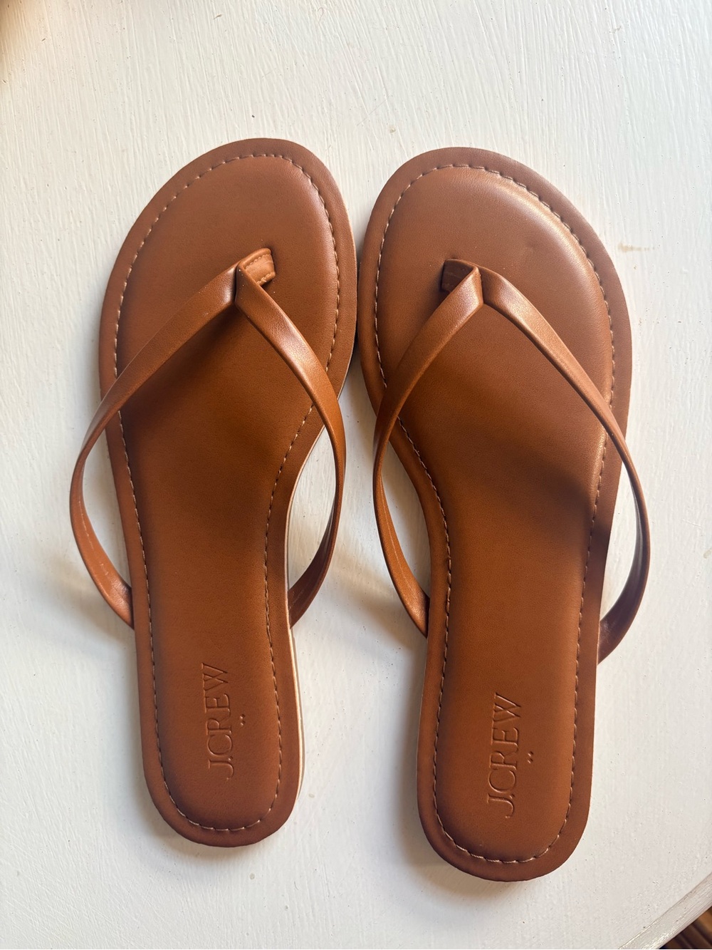 J.Crew Women's Tan/Brown Flip Flop Sandals